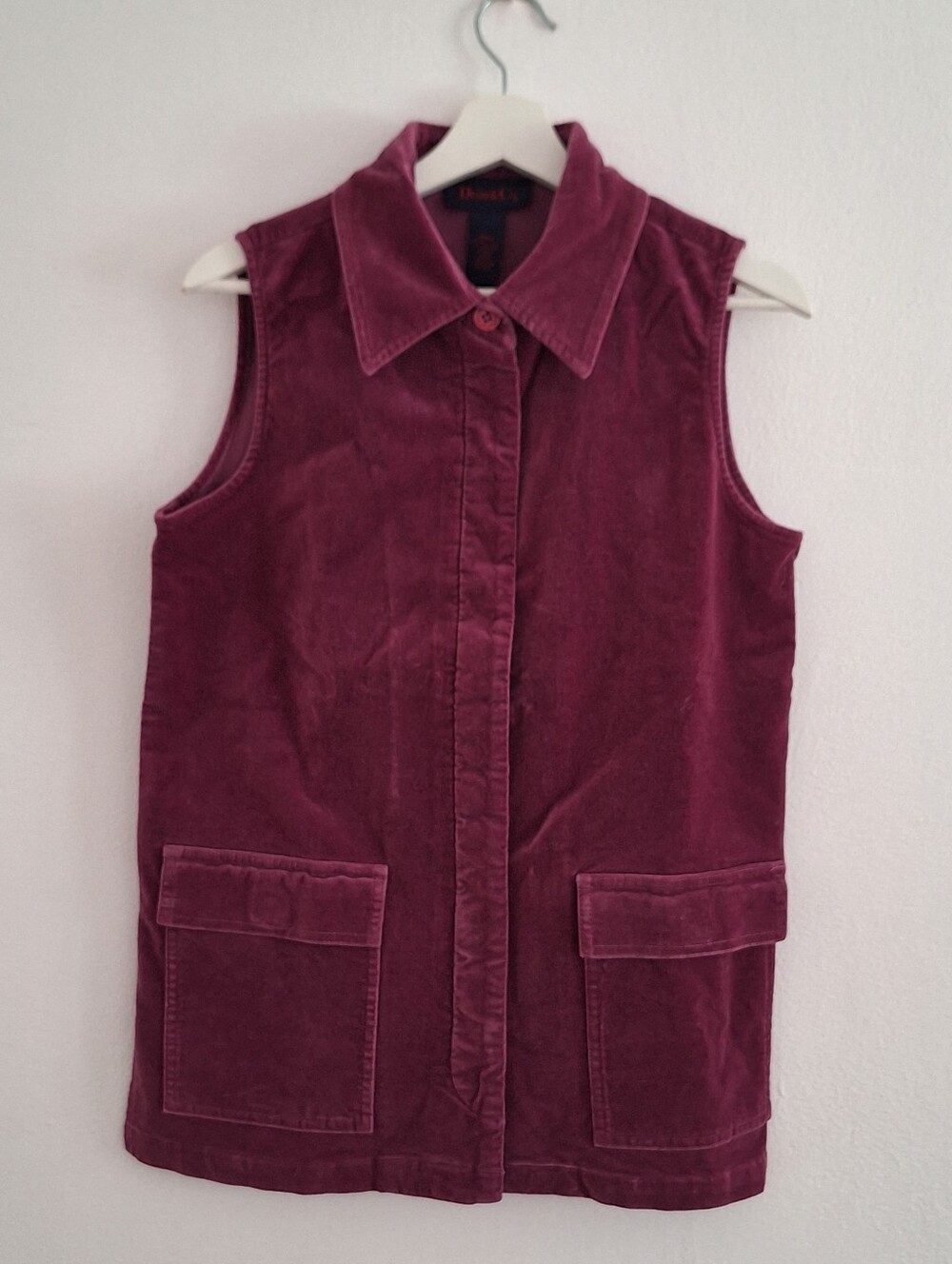 NWT Denim&Co Plum Corduroy Sleeveless Vest Jacket